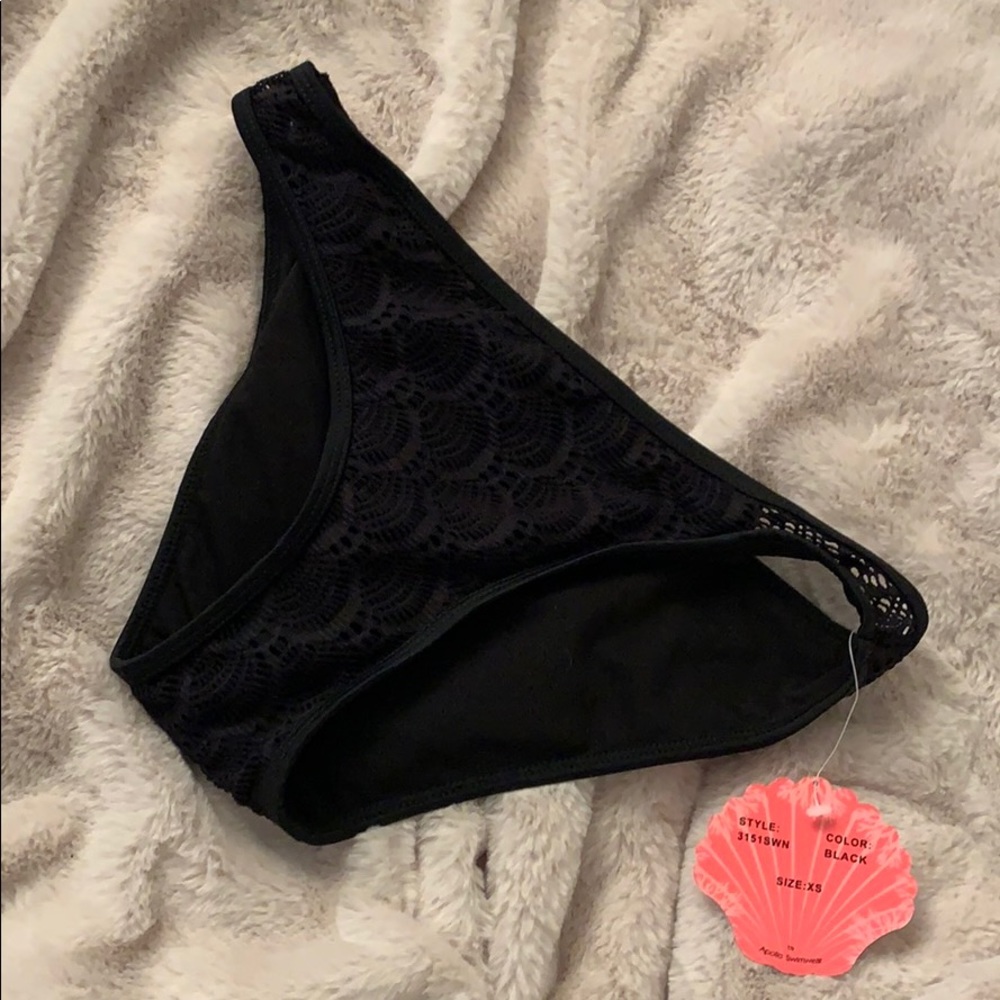 Black lace bikini bottom